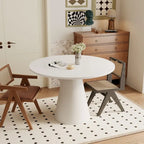 Table à manger ronde blanche/noire, style rétro, 4 places