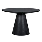 Table à manger ronde blanche/noire, style rétro, 4 places