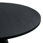 Table à manger ronde blanche/noire, style rétro, 4 places
