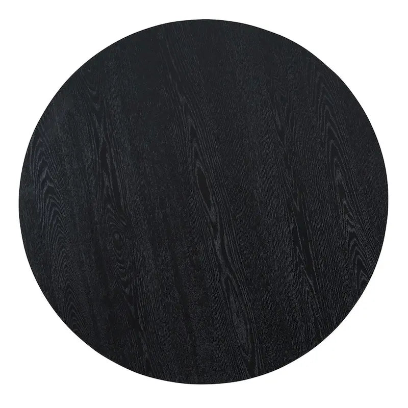 Table à manger ronde blanche/noire, style rétro, 4 places