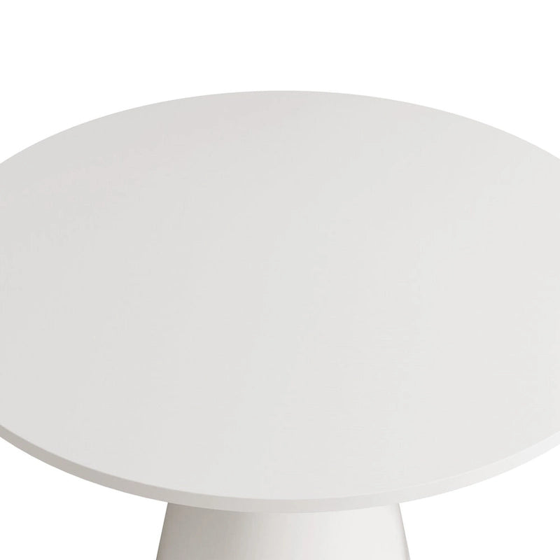 Table à manger ronde blanche/noire, style rétro, 4 places