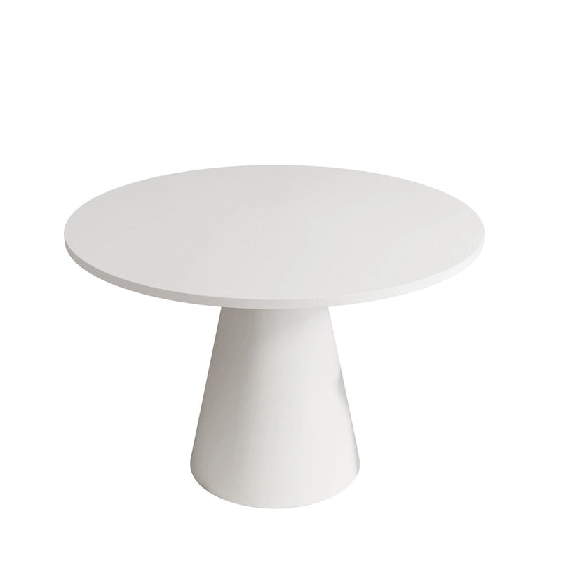 Table à manger ronde blanche/noire, style rétro, 4 places