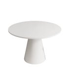 Table à manger ronde blanche/noire, style rétro, 4 places