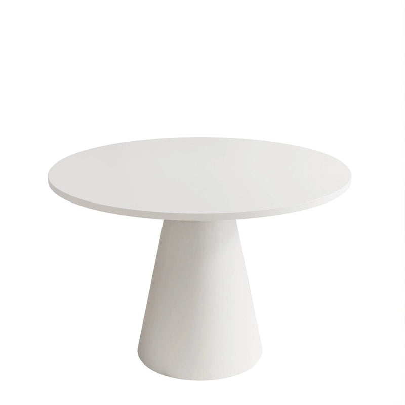 Table à manger ronde blanche/noire, style rétro, 4 places