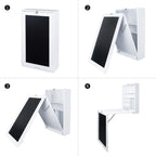 Bureau mural pliable blanc avec tableau noir, simple