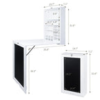 Bureau mural pliable blanc avec tableau noir, simple