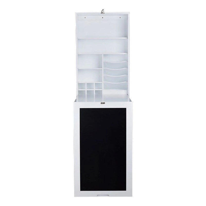 Bureau mural pliable blanc avec tableau noir, simple