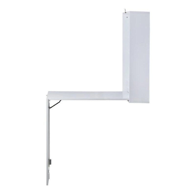 Bureau mural pliable blanc avec tableau noir, simple