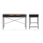 Bureau de 48 pouces avec tiroir – Style contemporain, monoplace (Blanc/Doré, Blanc, Marron rustique, Noir)