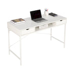 Bureau de 48 pouces avec tiroir – Style contemporain, monoplace (Blanc/Doré, Blanc, Marron rustique, Noir)