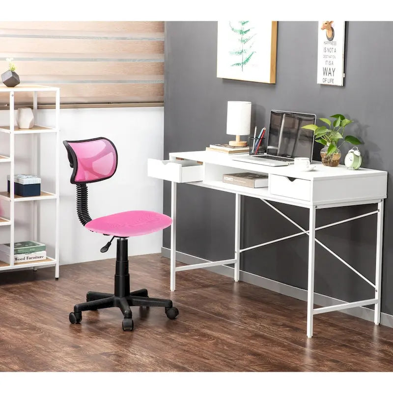Bureau de 48 pouces avec tiroir – Style contemporain, monoplace (Blanc/Doré, Blanc, Marron rustique, Noir)