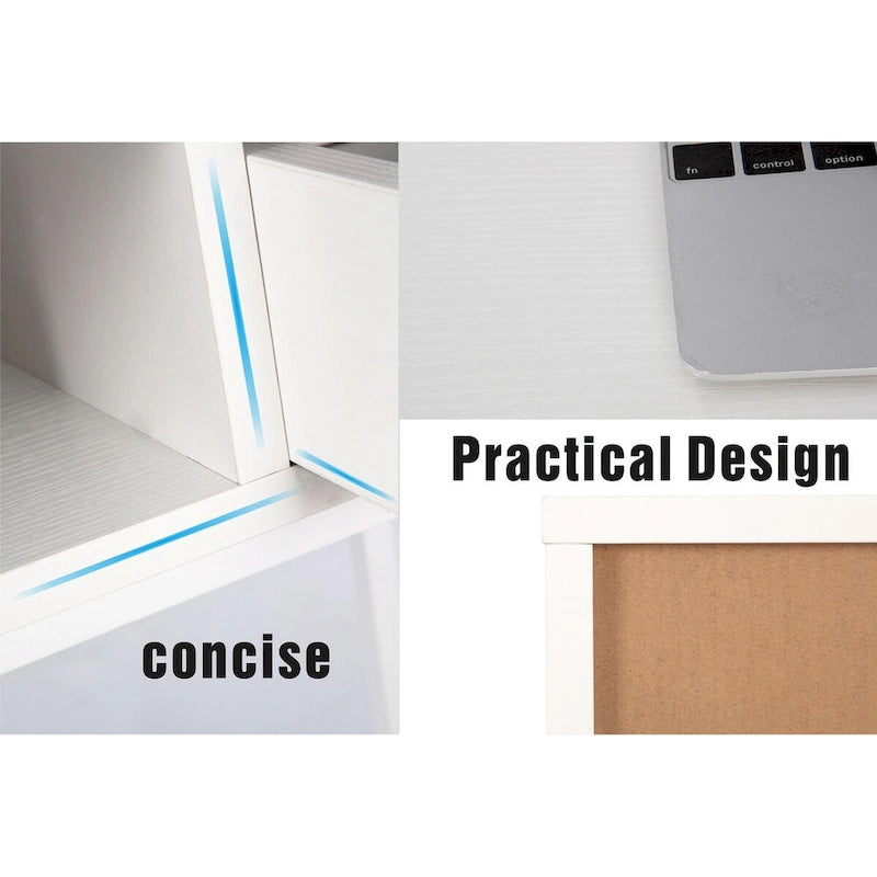 Bureau de 48 pouces avec tiroir – Style contemporain, monoplace (Blanc/Doré, Blanc, Marron rustique, Noir)