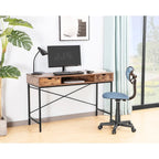 Bureau de 48 pouces avec tiroir – Style contemporain, monoplace (Blanc/Doré, Blanc, Marron rustique, Noir)