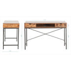 Bureau de 48 pouces avec tiroir – Style contemporain, monoplace (Blanc/Doré, Blanc, Marron rustique, Noir)