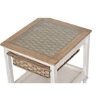 Table d'appoint en bois blanc avec 1 panier de rangement – 1 place