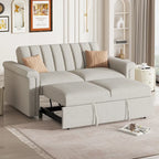 Canapé-lit convertible beige/gris – 2 places