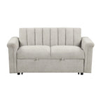Canapé-lit convertible beige/gris – 2 places