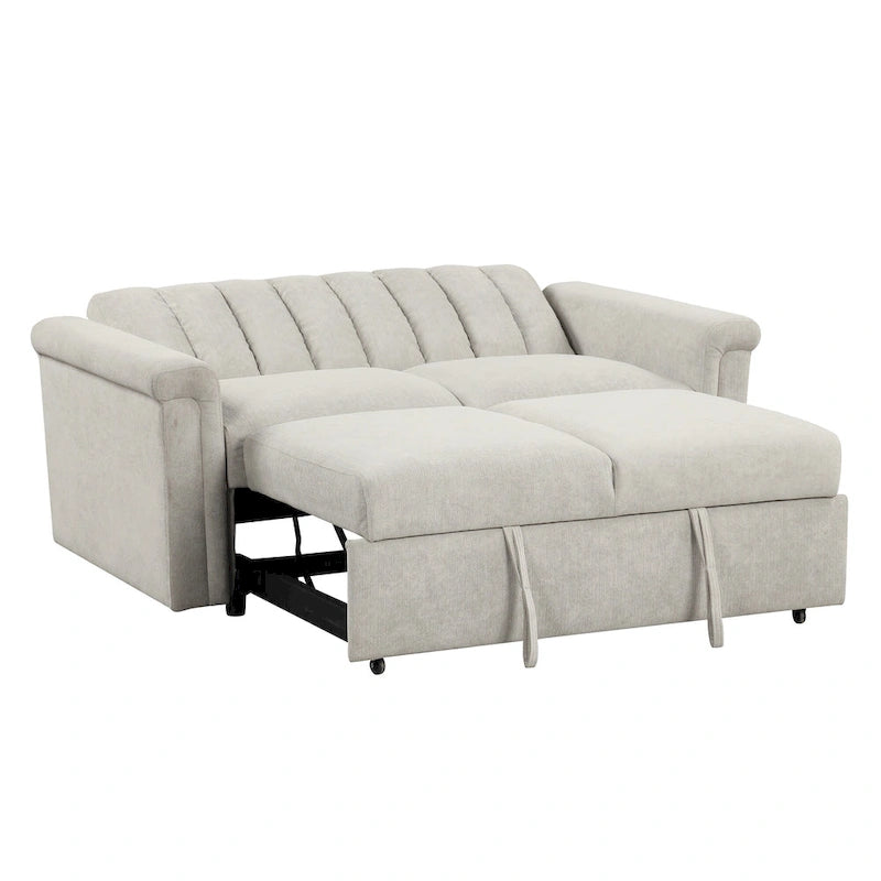Canapé-lit convertible beige/gris – 2 places