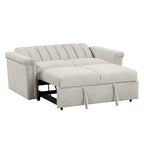 Canapé-lit convertible beige/gris – 2 places