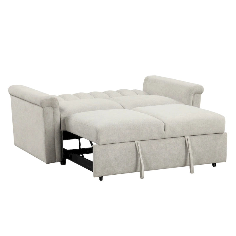 Canapé-lit convertible beige/gris – 2 places