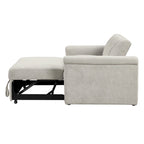 Canapé-lit convertible beige/gris – 2 places