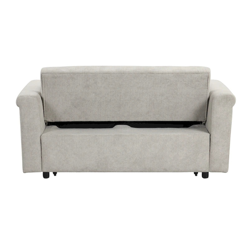 Canapé-lit convertible beige/gris – 2 places