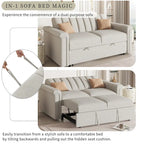 Canapé-lit convertible beige/gris – 2 places