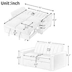 Canapé-lit convertible beige/gris – 2 places