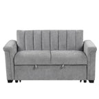 Canapé-lit convertible beige/gris – 2 places