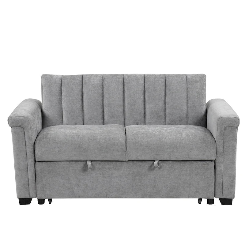 Canapé-lit convertible beige/gris – 2 places