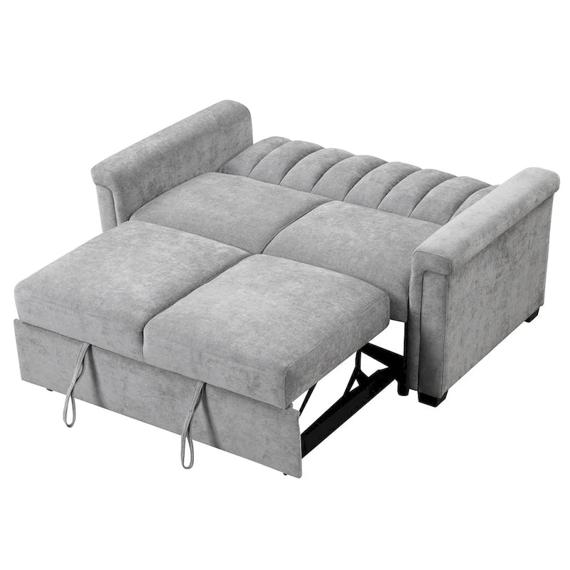 Canapé-lit convertible beige/gris – 2 places