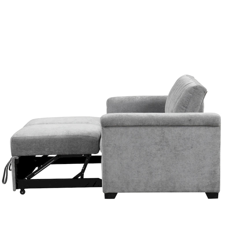 Canapé-lit convertible beige/gris – 2 places