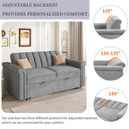 Canapé-lit convertible beige/gris – 2 places