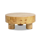 Table basse ronde, loupe de bois, marron, 1 personne