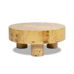 Table basse ronde, loupe de bois, marron, 1 personne