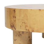 Table basse ronde, loupe de bois, marron, 1 personne