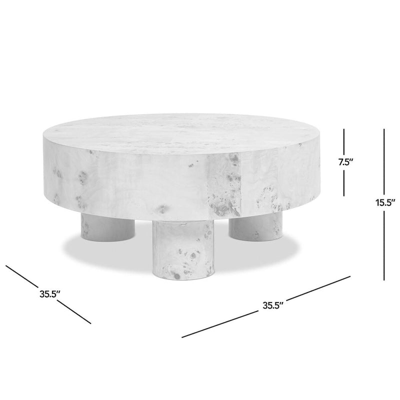 Table basse ronde, loupe de bois, marron, 1 personne