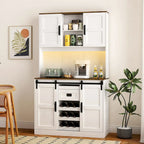 Meuble de bar coulissant en porte de grange, style rustique, pour 1 personne