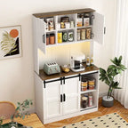 Meuble de bar coulissant en porte de grange, style rustique, pour 1 personne