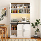 Meuble de bar coulissant en porte de grange, style rustique, pour 1 personne