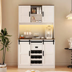 Meuble de bar coulissant en porte de grange, style rustique, pour 1 personne