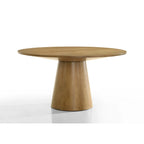 Ensemble de salle à manger rond 3 pièces, Marron/Gris, Siège baquet, 2 places