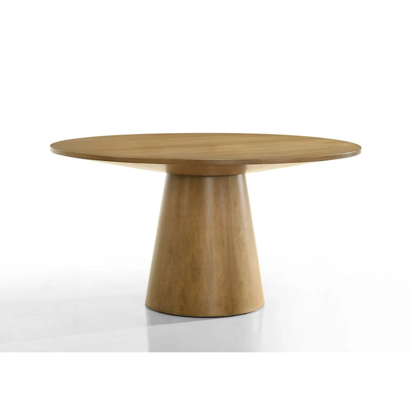 Ensemble de salle à manger rond 3 pièces, Marron/Gris, Siège baquet, 2 places