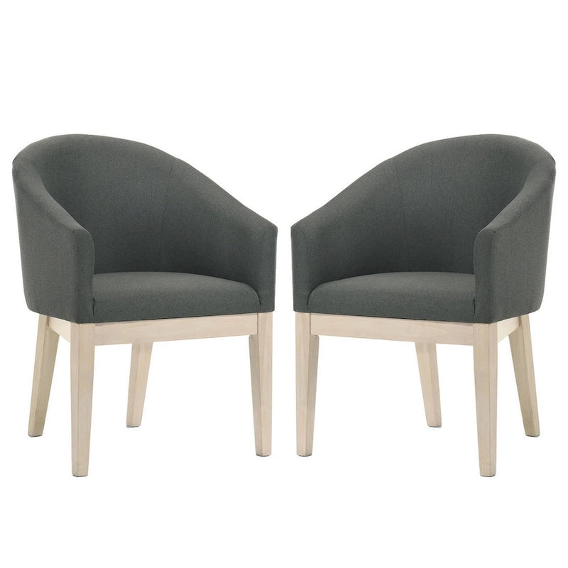 Ensemble de salle à manger rond 3 pièces, Marron/Gris, Siège baquet, 2 places