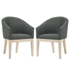 Ensemble de salle à manger rond 3 pièces, Marron/Gris, Siège baquet, 2 places