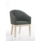 Ensemble de salle à manger rond 3 pièces, Marron/Gris, Siège baquet, 2 places