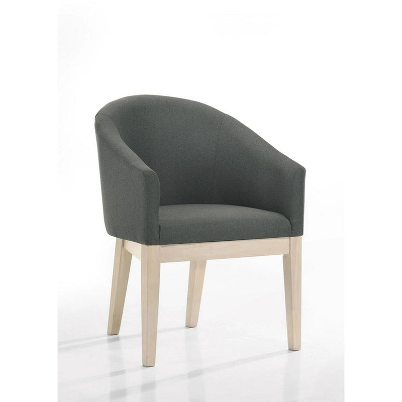 Ensemble de salle à manger rond 3 pièces, Marron/Gris, Siège baquet, 2 places