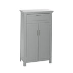 Meuble de rangement gris à 2 portes avec tiroir et étagère réglable, 1 personne