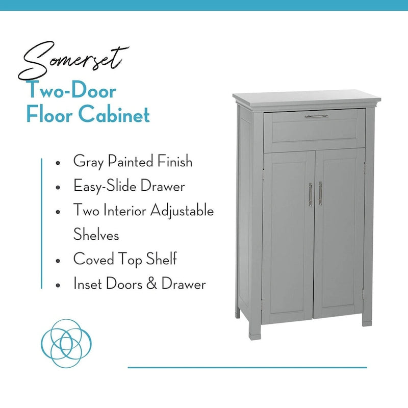 Meuble de rangement gris à 2 portes avec tiroir et étagère réglable, 1 personne