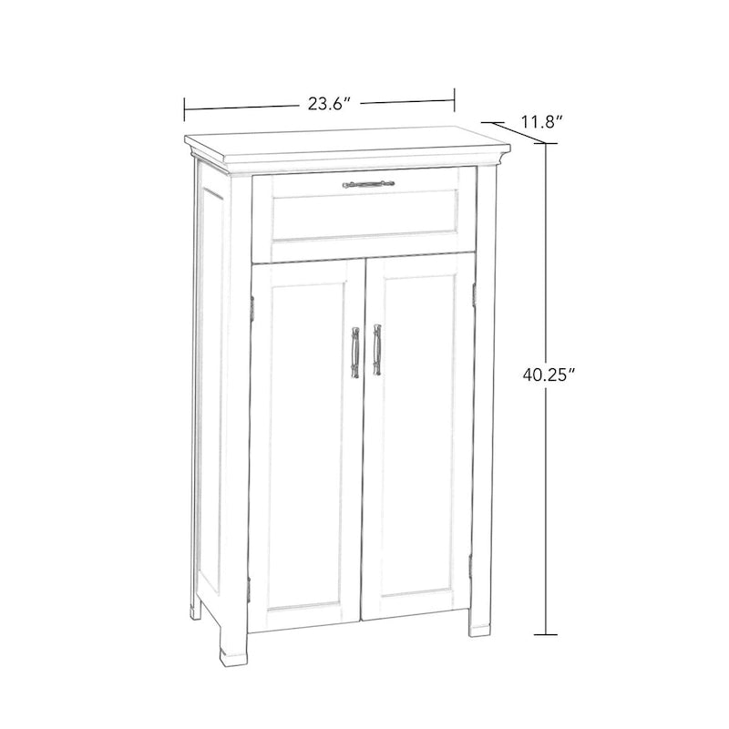 Meuble de rangement gris à 2 portes avec tiroir et étagère réglable, 1 personne